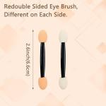 50PCS Disposable Eyeshadow Applicators,Sponge Tips Eye Shadow Applicator Sticks Double Sided, Suitable for Home and Travel Use
