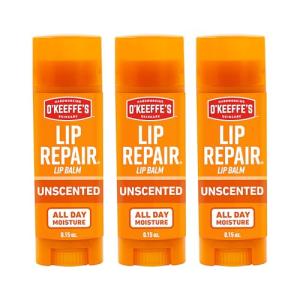 O'Keeffe's Lip Repair Unscented Lip Balm for Dry, Cracked Lips - Stick (3 Pack) - Moisturizer for Very Dry Lips
