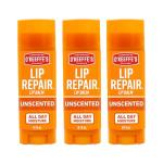 O'Keeffe's Lip Repair Unscented Lip Balm for Dry, Cracked Lips - Stick (3 Pack) - Moisturizer for Very Dry Lips