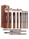 MAANGE 13 PCS Makeup Brushes Professional Make Up Brushes Premium Synthetic Powder Concealers Brushes Travel Makeup Brush Set with Case (Coffee)
