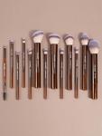 MAANGE 13 PCS Makeup Brushes Professional Make Up Brushes Premium Synthetic Powder Concealers Brushes Travel Makeup Brush Set with Case (Coffee)