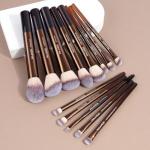 MAANGE 13 PCS Makeup Brushes Professional Make Up Brushes Premium Synthetic Powder Concealers Brushes Travel Makeup Brush Set with Case (Coffee)