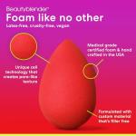 Beautyblender® | Ruby Beauty Blender Makeup Sponge, Super-Soft Foam Easily Blends Foundations, Powders & Creams, Made in USA, Reusable, Washable, Streak Free Application, Vegan, Cruelty Free