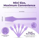 Kopperko Mini Face Spatula (2.5", 100 Pack) - Small Foundation Spatula for Skincare, Creams, & Crafts | Plastic Face Lotion Applicator Tool for Mixing, Cosmetic, Face Mask | Purple