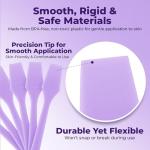 Kopperko Mini Face Spatula (2.5", 100 Pack) - Small Foundation Spatula for Skincare, Creams, & Crafts | Plastic Face Lotion Applicator Tool for Mixing, Cosmetic, Face Mask | Purple