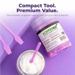 Kopperko Mini Face Spatula (2.5", 100 Pack) - Small Foundation Spatula for Skincare, Creams, & Crafts | Plastic Face Lotion Applicator Tool for Mixing, Cosmetic, Face Mask | Purple