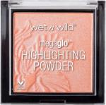 wet n wild MegaGlo Highlighting Powder, Highlighter Makeup, Shimmer Glow, Pink Rose Gold Bloom Time