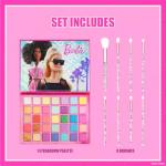 Barbie 35-Well Shadow Palette, Shimmery and Opaque Colors, Pigmented Blendable, 8 Application Brushes Ages 8+, Perfect for Parties, Sleepovers & Makeovers, By Townley Girl