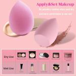 Makeup Sponge Set Blender Sponges 14 Pcs for Liquid Cream, and Powder Latex Free Multi-colored Sponges for Makeup Application with Storage Box Pink Gifts