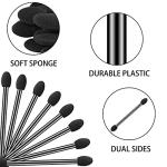 Ponpon 100Pcs Eyeshadow Applicators Dual Sides Eye Sponge Applicators Disposable Eyeshadow Brush for Girls Lady Women Makeup