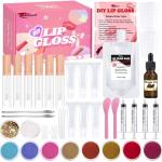 Thaluna Lip Gloss Making Kit, Fun Lip Gloss Kit to Make Your Own Lip Gloss for Girls, Women, Teens with Moisturizing Lipgloss Base, Jojoba Oil, Tubes, Pigments Lipgloss Set Christmas Gift for Women