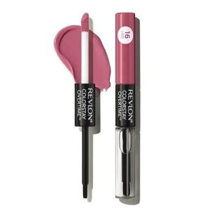 Revlon Liquid Lipstick with Clear Lip Gloss, ColorStay Overtime Lipcolor, Stocking Stuffer for Women, 220 Unlimited Mulberry, 0.07 fl oz