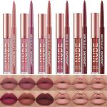 LANGMANNI 6 Matte Lipstick with 6 Lipliners Durable Makeup Set,Long-Lasting Non-Stick Cup Not Fade Waterproof Pigmented Velvet Lipgloss Kit Beauty Cosmetics Makeup Gift for Girls (#A)