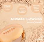 MCoBeauty - Miracle Flawless Pressed Powder - 1 Light Shade - Compact Setting Powder with Rose Flower Extract and Sweet Almond Oil - Helps Finish and Refine the Look of Makeup