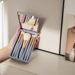 5-Piece Professional Makeup Brush Set with Mirror & Travel Case Hypoallergenic Vegan Bristles for Sensitive Skin Luxury Gift-Ready Box, Portable Cosmetic Kit for Brides, Travel, On-the-Go Touchups (1)