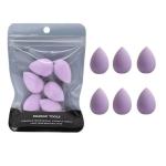 6PCS Mini Makeup Sponge, Black Small Beauty Sponge Blender Set for Foundation, Powder, Concealer Highlight,and Eye Shadow (Purple)