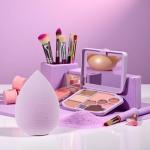 6PCS Mini Makeup Sponge, Black Small Beauty Sponge Blender Set for Foundation, Powder, Concealer Highlight,and Eye Shadow (Purple)