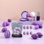 6PCS Mini Makeup Sponge, Black Small Beauty Sponge Blender Set for Foundation, Powder, Concealer Highlight,and Eye Shadow (Purple)
