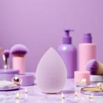 6PCS Mini Makeup Sponge, Black Small Beauty Sponge Blender Set for Foundation, Powder, Concealer Highlight,and Eye Shadow (Purple)