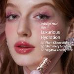 Flower Knows Violet Strawberry Rococo Glowy Lip Gloss,Moisturizing Shimmery Hot Pink Plumping Lip Oil,Hydrating Lip Tint for Girls&Women,Vegan & Cruelty-Free,0.12 Fl Oz(G02 Rasberry Booze)