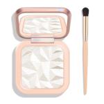 KYDA Face Highlighter Palette, High Glossy Pearl White Face Illuminator Palette, Natural Shimmer Smooth Baked Highlighter Makeup, Lasting Sparkling Baked Pressed Powder- PEARL