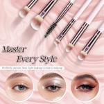 Makeup Brush Set, Premium Synthetic 10 PCS Makeup Brushes, Travel Makeup Brush Set with Soft Hairs, Makeup Brushes Set Professional for Blush, Eyeliner, Eyeshadow, Concealer, and Foundation (Pink)