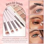 Makeup Brush Set, Premium Synthetic 10 PCS Makeup Brushes, Travel Makeup Brush Set with Soft Hairs, Makeup Brushes Set Professional for Blush, Eyeliner, Eyeshadow, Concealer, and Foundation (Pink)
