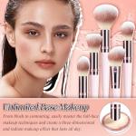 Makeup Brush Set, Premium Synthetic 10 PCS Makeup Brushes, Travel Makeup Brush Set with Soft Hairs, Makeup Brushes Set Professional for Blush, Eyeliner, Eyeshadow, Concealer, and Foundation (Pink)