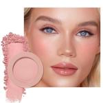JUAAZIN Single Pink Orange Matte Powder Blush Palette Face Makeup - Buildable High-Impact Cream Blush, Youthful Cheeks Makeup, Lightweight Long-Lasting, Cruelty-Free for Women 05#