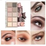 Sulily 10 Colors Eyeshadow Palette,Naturing Gray Taupe Brown Matte Eye Shadow Makeup,Neutral Smokey,Blendable High Pigmented,Long Lasting High Pigment Nude Eyeshadow for Older Women Gift Kit (Cement)