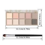 Sulily 10 Colors Eyeshadow Palette,Naturing Gray Taupe Brown Matte Eye Shadow Makeup,Neutral Smokey,Blendable High Pigmented,Long Lasting High Pigment Nude Eyeshadow for Older Women Gift Kit (Cement)