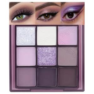 9 Colors Taupe Eyeshadow Palette Set - Mauve Purple Taupe Eye Shadow Palette Makeup for Older Women, Matte & Glitter Shimmer Natural Finish, Perfect for Mature Eyelids and Subtle, Elegant Looks