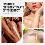 Glam Code Highlighter Makeup stick, Highlighter Makeup Stick for Face and Body, Radiant & Shimmer Glow, Buildable Color for All Day | Vegan & Cruelty-Free #02