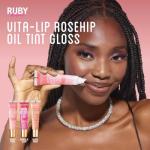 Ruby Kisses Broadway Vita-Lip Tinted Lip Gloss (3 Pack Baby Pink, Bubble Gum, Nude Pink) Ultra-Hydrating Rosehip + Jojoba Oil & Soothing Formula with Vitamins, High-Shine Non-Sticky Finish Lip Balm