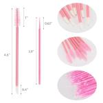 200 Pcs Spoolies Set - 100 Mascara Wands and Lip Brushes Double-headed, 100 Micro Swabs Applicator Disposable Eyelash Brushes Lipstick Tester Makeup Applicator Tool Pink