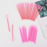200 Pcs Spoolies Set - 100 Mascara Wands and Lip Brushes Double-headed, 100 Micro Swabs Applicator Disposable Eyelash Brushes Lipstick Tester Makeup Applicator Tool Pink