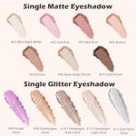 Single Matte Eyeshadow with Brush, Nude Beige Brown Eye-Shadow Palette Makeup Kit, Silky Fine Pressed Eye Shadow Powder with Lightweight & Ultra-Blendable Formula for Daily Natural Eye Make-Up (#06)