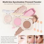 Single Matte Eyeshadow with Brush, Nude Beige Brown Eye-Shadow Palette Makeup Kit, Silky Fine Pressed Eye Shadow Powder with Lightweight & Ultra-Blendable Formula for Daily Natural Eye Make-Up (#06)