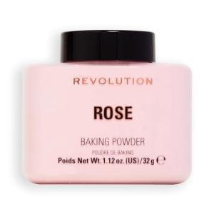 Revolution Beauty London, Loose Baking Powder, Makeup Setting Powder, Long-Lasting Coverage, Mattifies & Reduces Shine, Rose, 1.12 oz