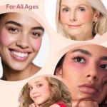 Color Nymph Powder Blush, Red Pink Face Blush For Cheek For Medium To Olive Skins Matte Blusher Lightweight, Smooth Texture, High Pigmented, Vegan Formula - 03# Eos