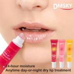 Dmsky Lip Gloss Bulk 12 Pack, Hydrating Squeeze Clear Lip Gloss Set with Shea Butter, Moisturizing High Shine Glossy Lip Oil for Dry Chapped Lips-12 Flavors