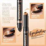 LANGMANNI 8Colors Dual-Ended Cream Eyeshadow Stick Set – Silky Smooth, Waterproof & Transfer-Proof, Built-in Blender Brush, All-Day Matte & Shimmer Wear Eye Makeup(#A)