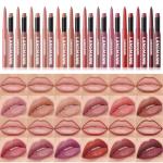 Jolilab 12Pcs Lip Set: 6 Colors Lip Liner+6 Colors Lipstick,Matte/Creamy,Smooth Creamy Texture,Long-Lasting,Bold/Nude Shades for Daily/Party, Vegan,Gift for Makeup Lovers.(Rich - Color Set B)