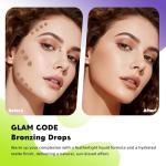 GLAM CODE Liquid Face Bronzer Drops - Sun-Kissed Glow Face Contour Infused with Sodium Hyaluronate & Glycerin, Buildable & Long-Lasting, Vegan & Cruelty-Free #01 Light Tan