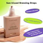 GLAM CODE Liquid Face Bronzer Drops - Sun-Kissed Glow Face Contour Infused with Sodium Hyaluronate & Glycerin, Buildable & Long-Lasting, Vegan & Cruelty-Free #01 Light Tan
