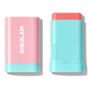 SHEGLAM Glass Glow Blush Stick Cream for Cheek and Lip, Waterproof Hydrating Tinted Solid Moisturizer Blendable Natural Grow Nude Face Blush Makeup-Stunner