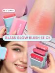 SHEGLAM Glass Glow Blush Stick Cream for Cheek and Lip, Waterproof Hydrating Tinted Solid Moisturizer Blendable Natural Grow Nude Face Blush Makeup-Stunner