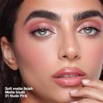 JUAAZIN Single Soft Rose Pink Matte Powder Blush Palette Face Makeup - Buildable High-Impact Cream Blush, Youthful Cheeks Makeup, Lightweight Long-Lasting, Cruelty-Free for Women 01#