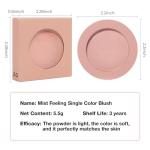 JUAAZIN Single Soft Rose Pink Matte Powder Blush Palette Face Makeup - Buildable High-Impact Cream Blush, Youthful Cheeks Makeup, Lightweight Long-Lasting, Cruelty-Free for Women 01#