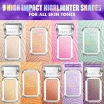 NYX PROFESSIONAL MAKEUP Buttermelt Highlighter, Powder Highlighter Makeup, With Up to 12H Wear and High Impact Glow - 05 Bright and Butta (Light Champagne)